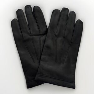 Fownes Mens Black Genuine Leather Gloves XL 100% Cashmere Lining WPL9522
